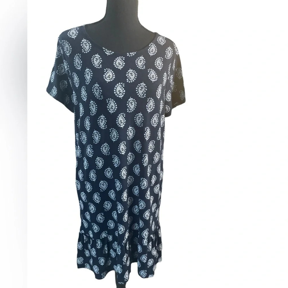 NEW J. Jill Women's Navy Blue Paisley Printed Sundress - M